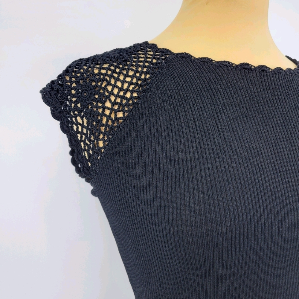 Cache Crochet Ribbed Knit Top shirt - Picture 4 of 11